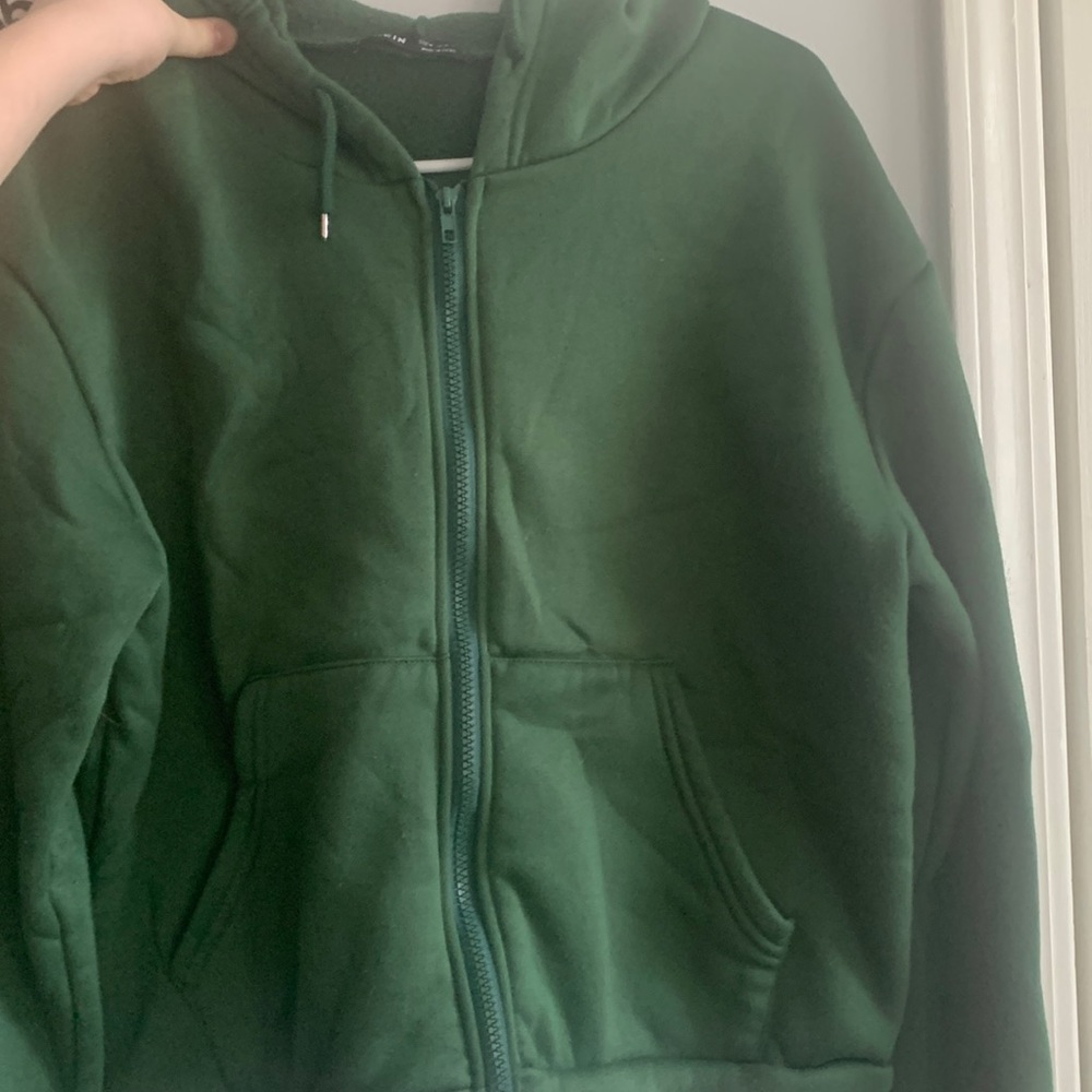 green hoodie